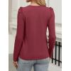imageANRABESS Womens Puff Long Sleeve Shirts Crewneck Fall Tops Basic Dressy Casual Blouses 2025 Trendy OutfitsBurgundy