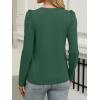 imageANRABESS Womens Puff Long Sleeve Shirts Crewneck Fall Tops Basic Dressy Casual Blouses 2025 Trendy OutfitsDark Green