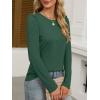 imageANRABESS Womens Puff Long Sleeve Shirts Crewneck Fall Tops Basic Dressy Casual Blouses 2025 Trendy OutfitsDark Green