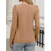 imageANRABESS Womens Puff Long Sleeve Shirts Crewneck Fall Tops Basic Dressy Casual Blouses 2025 Trendy OutfitsDeep Khaki