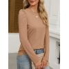 imageANRABESS Womens Puff Long Sleeve Shirts Crewneck Fall Tops Basic Dressy Casual Blouses 2025 Trendy OutfitsDeep Khaki