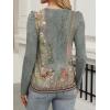 imageANRABESS Womens Puff Long Sleeve Shirts Crewneck Fall Tops Basic Dressy Casual Blouses 2025 Trendy OutfitsFloral Green Flower