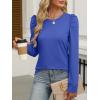 imageANRABESS Womens Puff Long Sleeve Shirts Crewneck Fall Tops Basic Dressy Casual Blouses 2025 Trendy OutfitsRoyal Blue