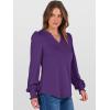 imageANRABESS Womens Puff Long Sleeve Shirts V Neck Loose TShirts Dressy Casual Work Blouses 2025 Fall Tops Trendy ClothesPurple
