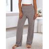 imageANRABESS Womens Ribbed Knit Lounge Pajama Pants Casual Elastic High Waist Loose Wide Leg Pants 2025 Fall Comfy PJ BottomsCoffee
