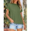 imageANRABESS Womens Short Sleeve Crewneck Shirts Ribbed Knit High Low Hem T Shirt 2025 Summer Spring Casual Tops Trendy ClothesArmy Green