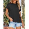 imageANRABESS Womens Short Sleeve Crewneck Shirts Ribbed Knit High Low Hem T Shirt 2025 Summer Spring Casual Tops Trendy ClothesBlack