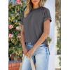 imageANRABESS Womens Short Sleeve Crewneck Shirts Ribbed Knit High Low Hem T Shirt 2025 Summer Spring Casual Tops Trendy ClothesBlack Grey