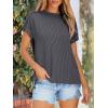 imageANRABESS Womens Short Sleeve Crewneck Shirts Ribbed Knit High Low Hem T Shirt 2025 Summer Spring Casual Tops Trendy ClothesBlack Grey