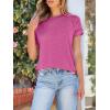 imageANRABESS Womens Short Sleeve Crewneck Shirts Ribbed Knit High Low Hem T Shirt 2025 Summer Spring Casual Tops Trendy ClothesHot Pink