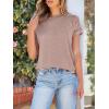 imageANRABESS Womens Short Sleeve Crewneck Shirts Ribbed Knit High Low Hem T Shirt 2025 Summer Spring Casual Tops Trendy ClothesKhaki Pink