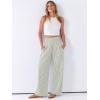 imageANRABESS Womens Striped Gingham Palazzo Pants Wide Leg High Waisted Lounge Pajama Pants Cute Casual Trousers with PocketsArmy Green White Stripe