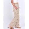 imageANRABESS Womens Striped Gingham Palazzo Pants Wide Leg High Waisted Lounge Pajama Pants Cute Casual Trousers with PocketsLight Brown White Stripe