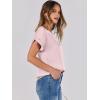 imageANRABESS Womens Summer Dressy Casual Short Sleeve Shirts Crewneck Satin 2025 Business Office Work Blouse TopsPink