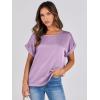 imageANRABESS Womens Summer Dressy Casual Short Sleeve Shirts Crewneck Satin 2025 Business Office Work Blouse TopsPurple