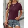 imageANRABESS Womens Summer Tops Workout Shirts Beach Vacation Outfits Business Tshirts Dressy Fashion Spring Clothes 2025Burgundy