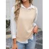 imageANRABESS Womens Sweater Vest Summer Sleeveless Crewneck Ribbed Knit Side Button Loose Pullover Tank Tops 2025 Fall OutfitsBeige