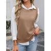 imageANRABESS Womens Sweater Vest Summer Sleeveless Crewneck Ribbed Knit Side Button Loose Pullover Tank Tops 2025 Fall OutfitsBrown