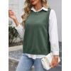 imageANRABESS Womens Sweater Vest Summer Sleeveless Crewneck Ribbed Knit Side Button Loose Pullover Tank Tops 2025 Fall OutfitsGreen
