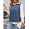 imageANRABESS Womens Sweater Vest Summer Sleeveless Crewneck Ribbed Knit Side Button Loose Pullover Tank Tops 2025 Fall OutfitsSteel Blue