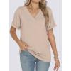 imageANRABESS Womens T Shirts Short Sleeve V Neck Shirts Summer Loose Fit Dressy Tops Business Casual Blouses 2025 Basic TeesAlmond