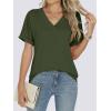imageANRABESS Womens T Shirts Short Sleeve V Neck Shirts Summer Loose Fit Dressy Tops Business Casual Blouses 2025 Basic TeesArmy Green