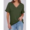 imageANRABESS Womens T Shirts Short Sleeve V Neck Shirts Summer Loose Fit Dressy Tops Business Casual Blouses 2025 Basic TeesArmy Green