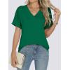 imageANRABESS Womens T Shirts Short Sleeve V Neck Shirts Summer Loose Fit Dressy Tops Business Casual Blouses 2025 Basic TeesGreen