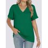 imageANRABESS Womens T Shirts Short Sleeve V Neck Shirts Summer Loose Fit Dressy Tops Business Casual Blouses 2025 Basic TeesGreen