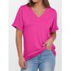 imageANRABESS Womens T Shirts Short Sleeve V Neck Shirts Summer Loose Fit Dressy Tops Business Casual Blouses 2025 Basic TeesHot Pink