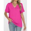 imageANRABESS Womens T Shirts Short Sleeve V Neck Shirts Summer Loose Fit Dressy Tops Business Casual Blouses 2025 Basic TeesHot Pink