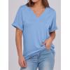 imageANRABESS Womens T Shirts Short Sleeve V Neck Shirts Summer Loose Fit Dressy Tops Business Casual Blouses 2025 Basic TeesLight Blue