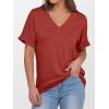 imageANRABESS Womens T Shirts Short Sleeve V Neck Shirts Summer Loose Fit Dressy Tops Business Casual Blouses 2025 Basic TeesRed