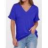 imageANRABESS Womens T Shirts Short Sleeve V Neck Shirts Summer Loose Fit Dressy Tops Business Casual Blouses 2025 Basic TeesRoyal Blue