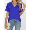 imageANRABESS Womens T Shirts Short Sleeve V Neck Shirts Summer Loose Fit Dressy Tops Business Casual Blouses 2025 Basic TeesRoyal Blue