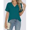 imageANRABESS Womens T Shirts Short Sleeve V Neck Shirts Summer Loose Fit Dressy Tops Business Casual Blouses 2025 Basic TeesTeal