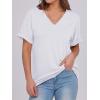 imageANRABESS Womens T Shirts Short Sleeve V Neck Shirts Summer Loose Fit Dressy Tops Business Casual Blouses 2025 Basic TeesWhite