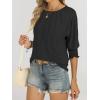 imageANRABESS Womens Tops 34 Sleeve Crewneck Pleated Dressy Casual Shirts 2025 Summer Business Basic Tee Blouses Work OutfitsBlack