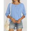 imageANRABESS Womens Tops 34 Sleeve Crewneck Pleated Dressy Casual Shirts 2025 Summer Business Basic Tee Blouses Work OutfitsBlue