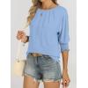 imageANRABESS Womens Tops 34 Sleeve Crewneck Pleated Dressy Casual Shirts 2025 Summer Business Basic Tee Blouses Work OutfitsBlue
