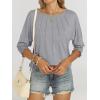 imageANRABESS Womens Tops 34 Sleeve Crewneck Pleated Dressy Casual Shirts 2025 Summer Business Basic Tee Blouses Work OutfitsGrey