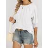 imageANRABESS Womens Tops 34 Sleeve Crewneck Pleated Dressy Casual Shirts 2025 Summer Business Basic Tee Blouses Work OutfitsWhite