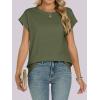 imageANRABESS Womens Tops Summer Cap Sleeve Basic Tee Shirts 2025 Trendy Loose Fit Casual Dressy Business Work Tshirts ClothesArmy Green