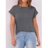 imageANRABESS Womens Tops Summer Cap Sleeve Basic Tee Shirts 2025 Trendy Loose Fit Casual Dressy Business Work Tshirts ClothesDark Grey