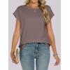 imageANRABESS Womens Tops Summer Cap Sleeve Basic Tee Shirts 2025 Trendy Loose Fit Casual Dressy Business Work Tshirts ClothesLight Brown
