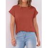 imageANRABESS Womens Tops Summer Cap Sleeve Basic Tee Shirts 2025 Trendy Loose Fit Casual Dressy Business Work Tshirts ClothesRust