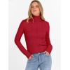 imageANRABESS Womens Turtleneck Cable Knit Sweaters Long Sleeve Fitted Business Casual Pullover Top 2025 Fall OutfitsRed