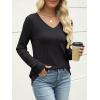 imageANRABESS Womens V Neck Sweaters 2025 Fall Long Sleeve Shirts Lightweight Ribbed Knit Basic Casual Office Work Tunic TopsBlack