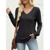 imageANRABESS Womens V Neck Sweaters 2025 Fall Long Sleeve Shirts Lightweight Ribbed Knit Basic Casual Office Work Tunic TopsBlack