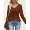 imageANRABESS Womens V Neck Sweaters 2025 Fall Long Sleeve Shirts Lightweight Ribbed Knit Basic Casual Office Work Tunic TopsBurnt Orange